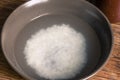 In a bowl rice in water