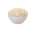 Bowl of Rice on White Background Royalty Free Stock Photo