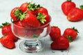 A bowl with ripe bright strawberry