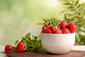 Bowl with ripe red strawberries Royalty Free Stock Photo