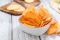 Bowl with rippled Potato Chips Royalty Free Stock Photo