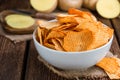 Bowl with rippled Potato Chips Royalty Free Stock Photo