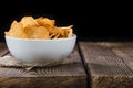 Bowl with rippled Potato Chips Royalty Free Stock Photo