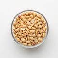 Bowl of roasted peanuts from a top down view Royalty Free Stock Photo
