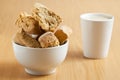 Bowl of rusks with a mug of coffee Royalty Free Stock Photo