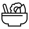 Bowl salad icon outline vector. Human food