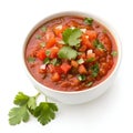 Bowl of Salsa Isolated on White Background Royalty Free Stock Photo