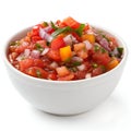 Bowl of Salsa Isolated on White Background Royalty Free Stock Photo