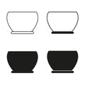 Bowl set icon. Empty dishware shapes. Basic container silhouettes. Vector graphic. Royalty Free Stock Photo