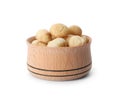 Bowl with shelled organic Macadamia nuts Royalty Free Stock Photo