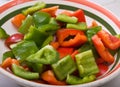 Bowl Of Sliced Bell Peppers