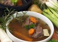 Bowl Soup with beef and ingredient