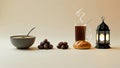 Ramadan breakfast with coffee and dates Royalty Free Stock Photo