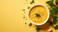 Vibrant Soup Bowl On Yellow Background