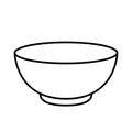 Bowl for soup in linear style. plate icon on white background Royalty Free Stock Photo