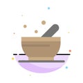 Bowl, Soup, Science Abstract Flat Color Icon Template