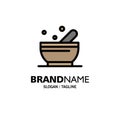 Bowl, Soup, Science Business Logo Template. Flat Color