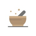 Bowl, Soup, Science Flat Color Icon. Vector icon banner Template