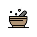 Bowl, Soup, Science Flat Color Icon. Vector icon banner Template