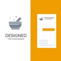 Bowl, Soup, Science Grey Logo Design and Business Card Template