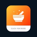 Bowl, Soup, Science Mobile App Button. Android and IOS Glyph Version