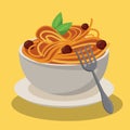 Bowl spaghetti and meatballs sauce food fresh Royalty Free Stock Photo