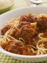 Bowl of Spaghetti Meatballs in Tomato Sauce