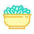 bowl spinach color icon vector illustration