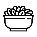 bowl spinach line icon vector illustration