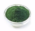 Bowl of spirulina algae powder Royalty Free Stock Photo