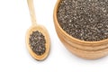 Bowl and spoon with chia seed