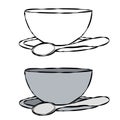 Bowl and Spoon Line Art