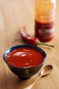 Bowl of sriracha sauce Royalty Free Stock Photo