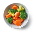 Bowl of steamed carrots and broccoli Royalty Free Stock Photo