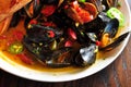 Bowl of Steamed Mussels Royalty Free Stock Photo