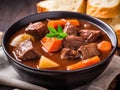 a bowl of stew with meat and vegetables