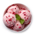 Bowl of strawberry ice cream Royalty Free Stock Photo