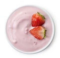 Bowl of strawberry yogurt Royalty Free Stock Photo