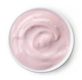 Bowl of strawberry yogurt Royalty Free Stock Photo