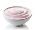 Bowl of strawberry yogurt Royalty Free Stock Photo
