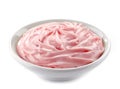 Bowl of strawberry yogurt Royalty Free Stock Photo