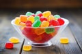 a bowl of sugar-free jelly sweets Royalty Free Stock Photo