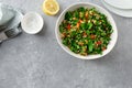 Bowl summer salad tabouli top view Royalty Free Stock Photo
