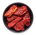 Bowl of sun dried tomatoes from above