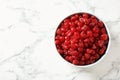 Bowl of sweet cherries on marble background Royalty Free Stock Photo