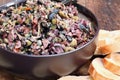 Bowl of Tapenade on Toasted Bread Royalty Free Stock Photo