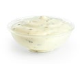 Bowl of tartar sauce isolated on white background. Royalty Free Stock Photo