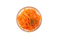 Bowl tasty carrot salad isolated on white background Royalty Free Stock Photo