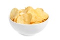 Bowl of tasty crispy potato chips Royalty Free Stock Photo