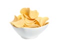 Bowl of tasty crispy potato chips Royalty Free Stock Photo